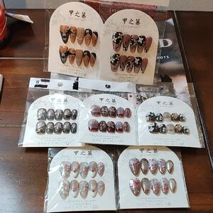 JIA ZHI MU Nail Art Set with Floral and Marble Designs